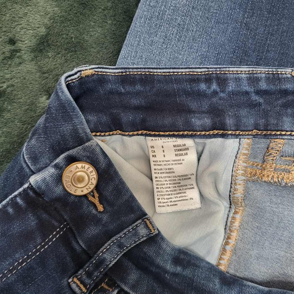 American Eagle Outfitters Dark Blue Women's Straight Leg Jeans